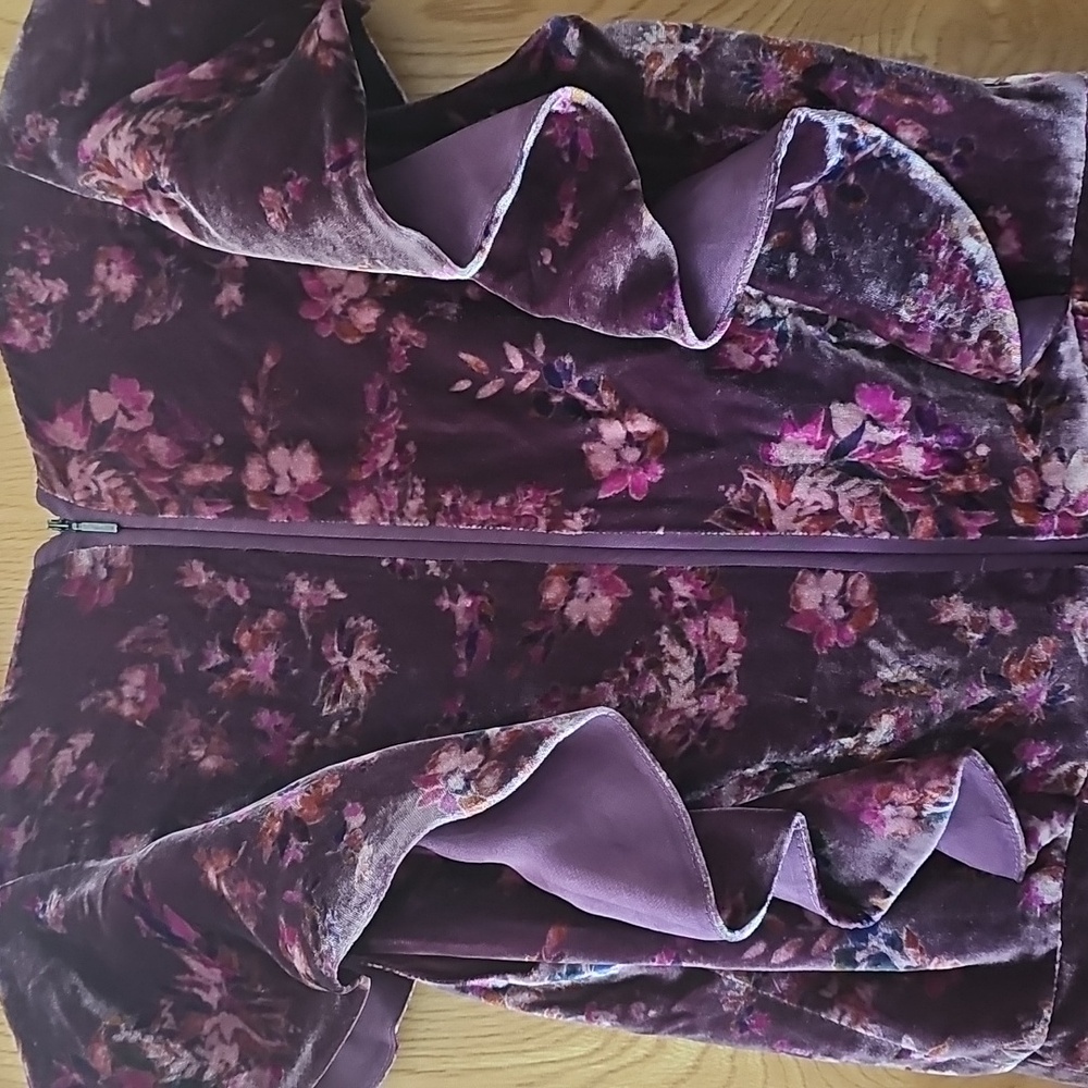 NWOT REBECCA TAYLOR FLORAL VELVET JUMPSUIT - Picture 8 of 10